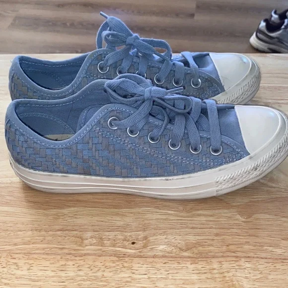Converse Light Blue Woven Low Top Sneakers - Picture 2 of 5